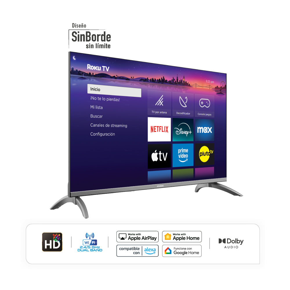 Televisor HYUNDAI 32" Smart Roku TV HD QLED