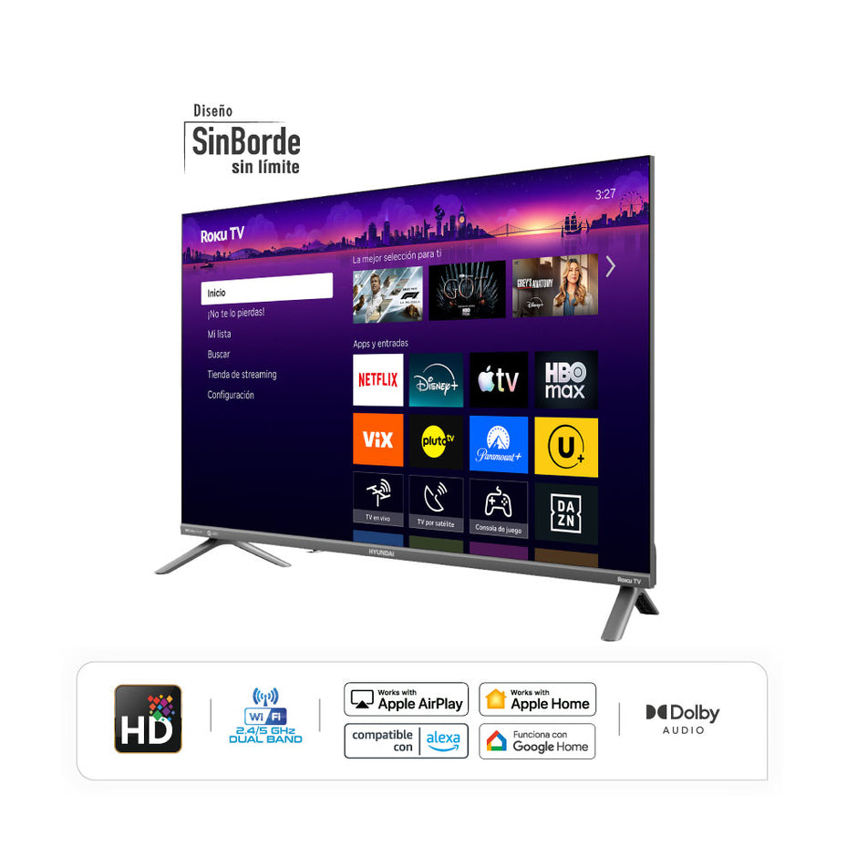 Televisor HYUNDAI 32" Smart Roku TV HD QLED