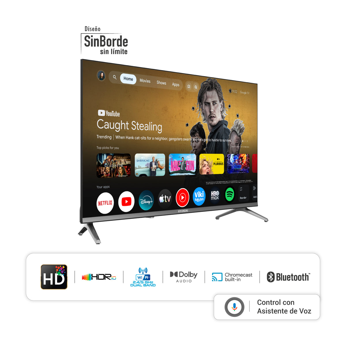 Televisor HYUNDAI 32" Smart Google TV FHD QLED