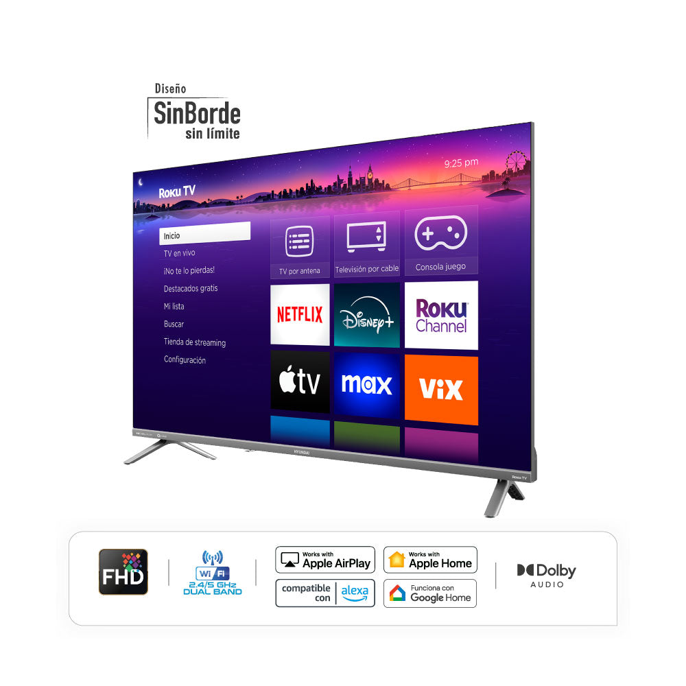 Televisor HYUNDAI 40" Smart Roku TV QLED