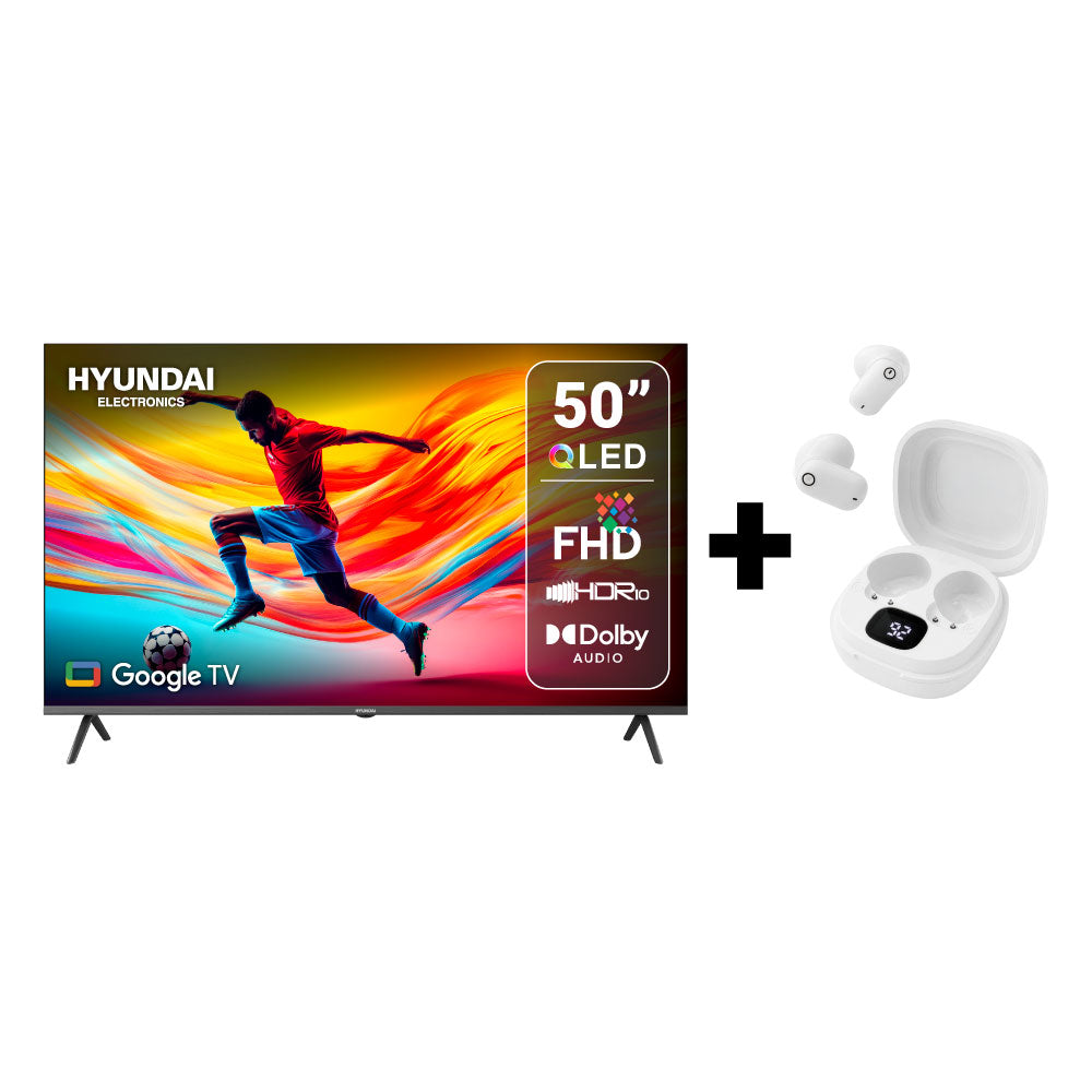 Televisor HYUNDAI 50" Smart Google TV QLED + Audifonos