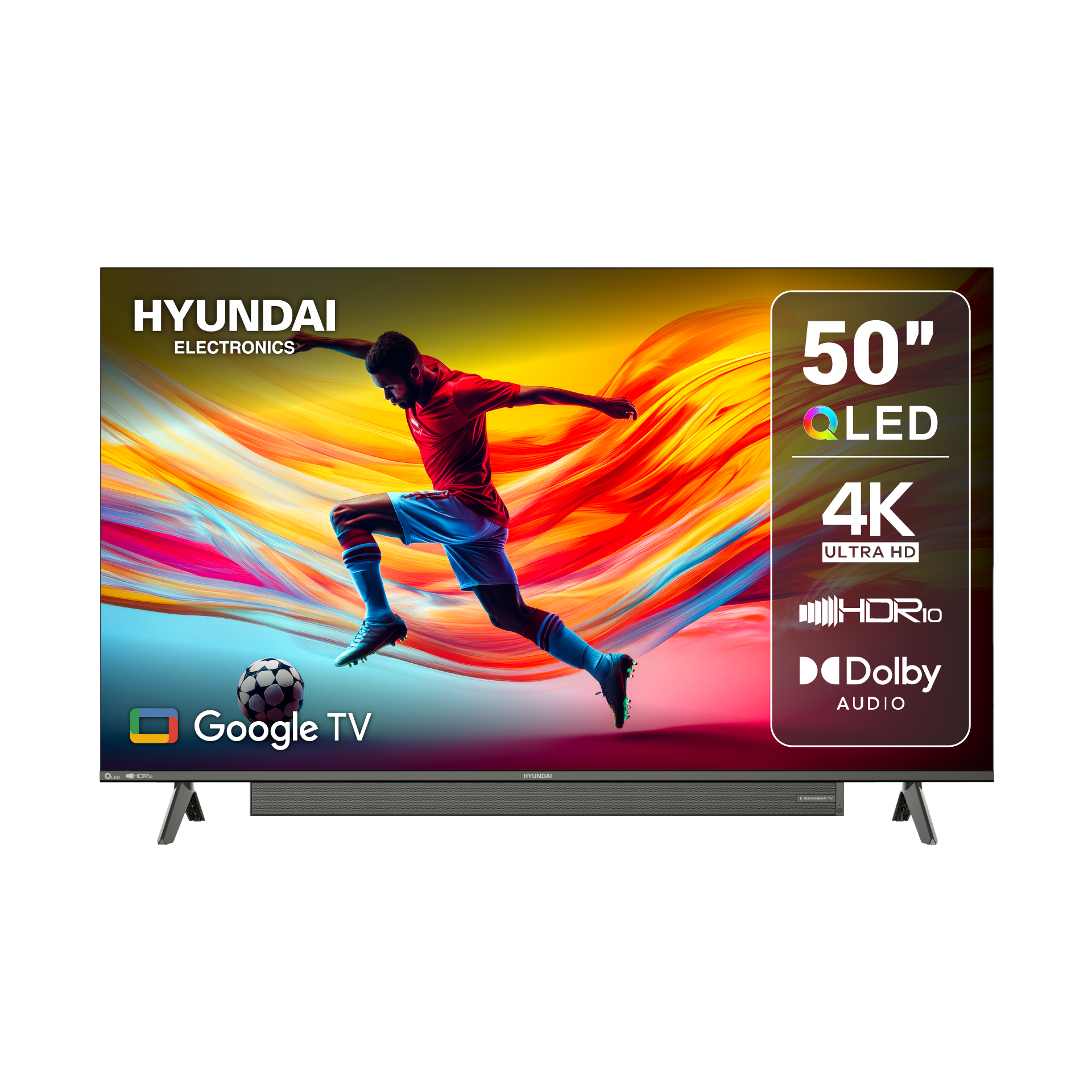 Televisor HYUNDAI 50" Smart Google TV QLED Barra de Sonido