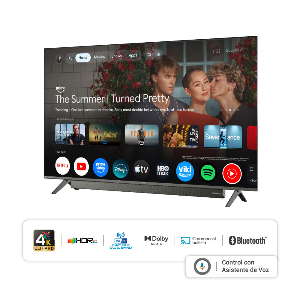 Televisor HYUNDAI 50" Smart Google TV QLED Barra de Sonido