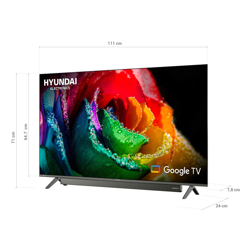 Televisor HYUNDAI 50" Smart Google TV QLED Barra de Sonido