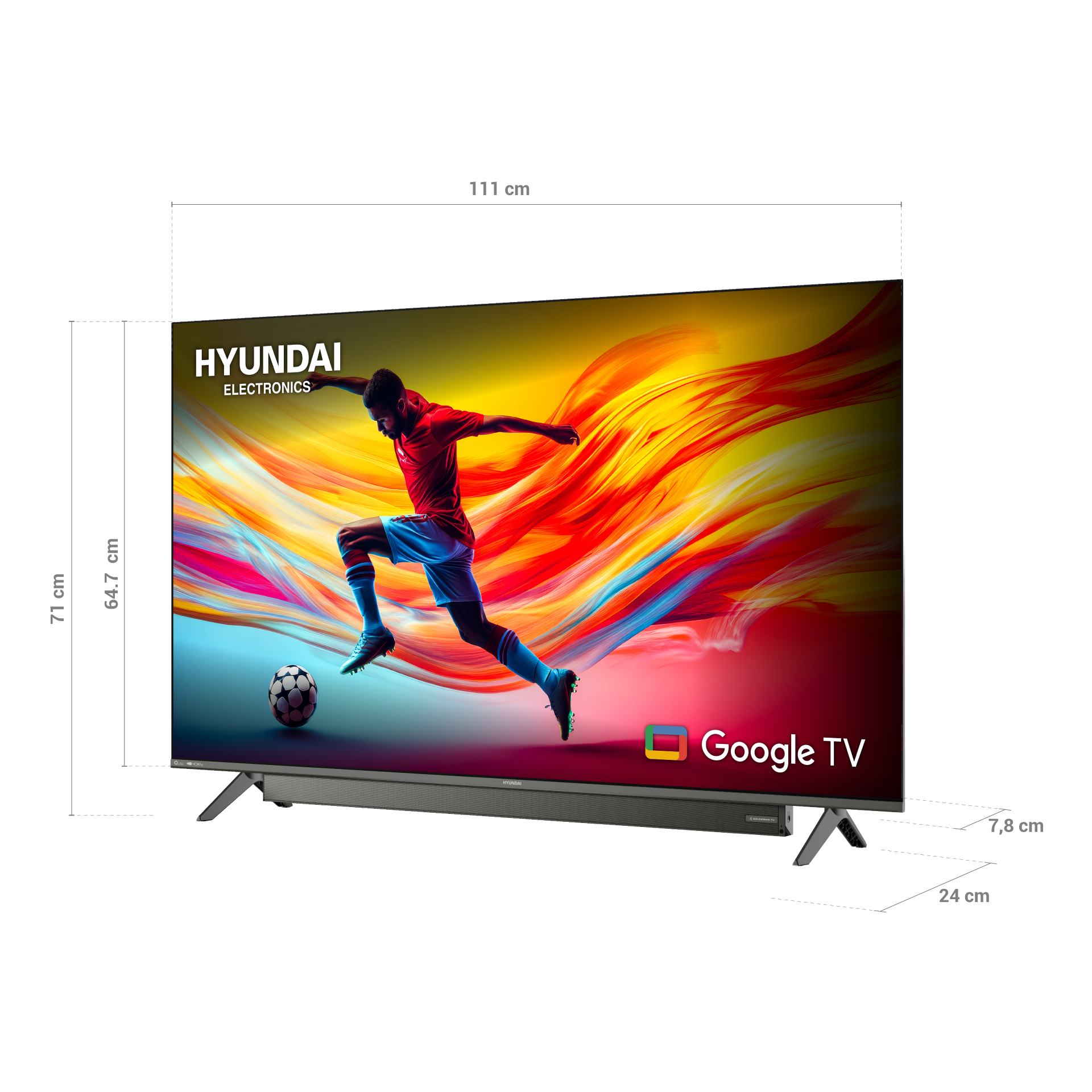 Televisor HYUNDAI 50" Smart Google TV QLED Barra de Sonido