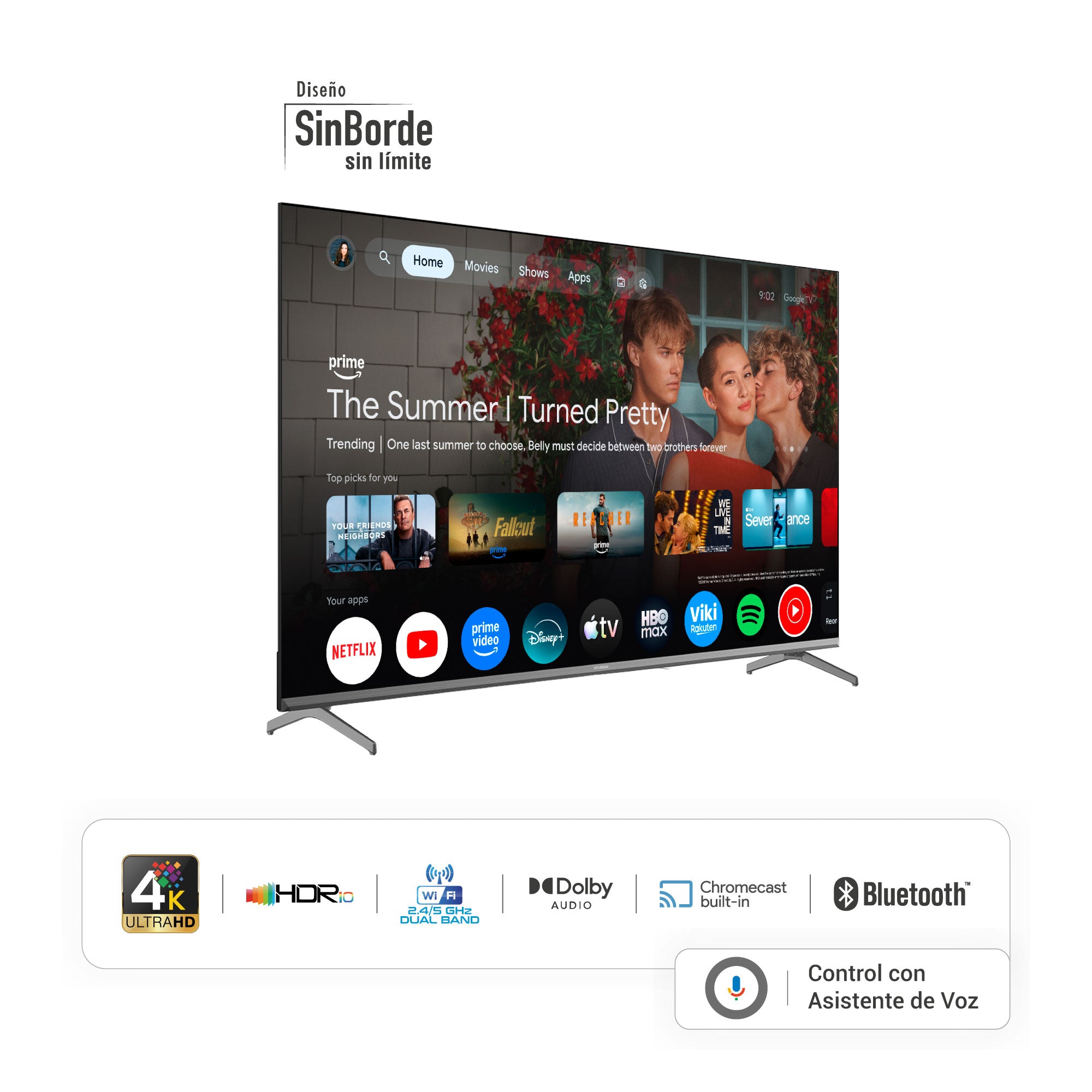 Televisor HYUNDAI 55" Smart Google TV 4k UFHD