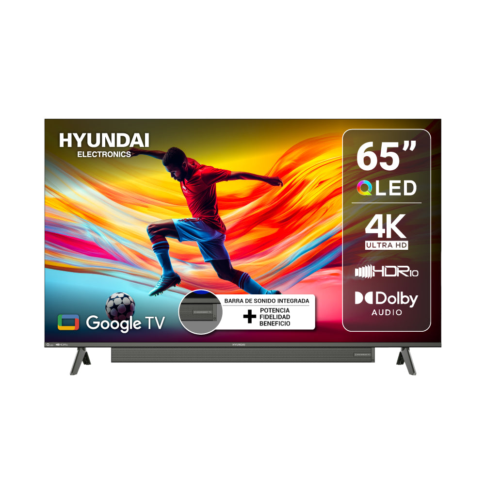 Televisor HYUNDAI 65" Smart Google TV QLED Barra de Sonido