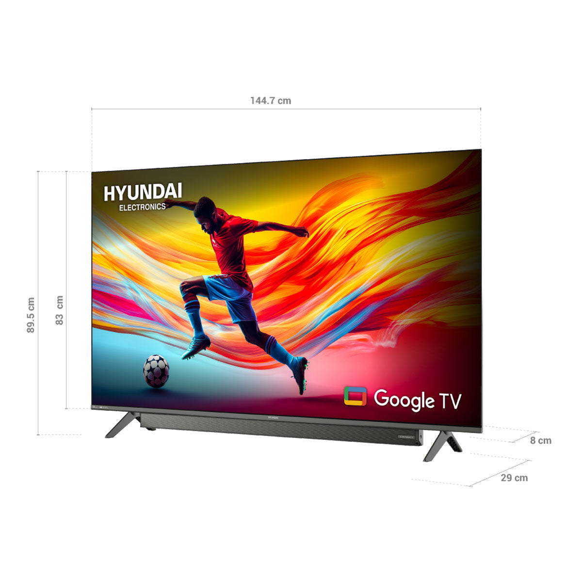 Televisor HYUNDAI 65" Smart Google TV QLED Barra de Sonido