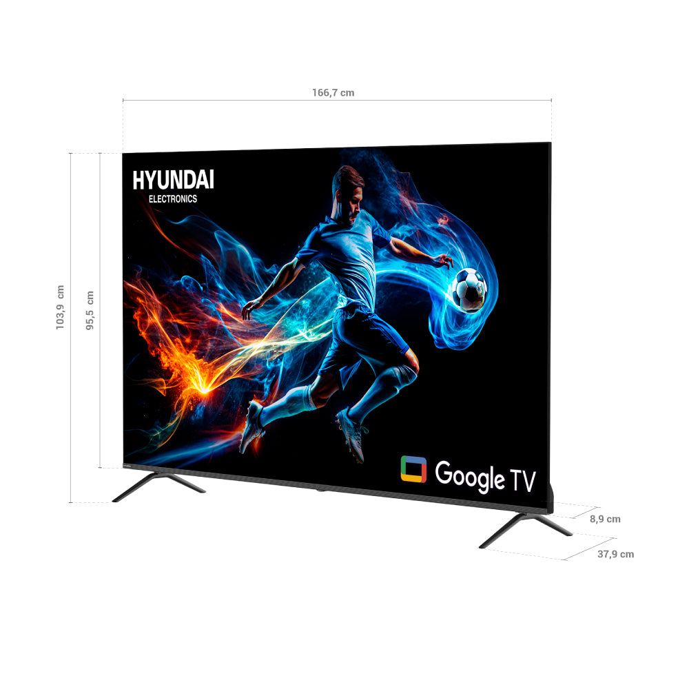 Televisor HYUNDAI 75" Smart Google TV Mini QLED