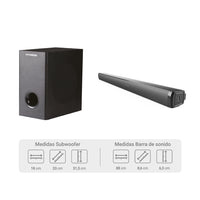 Barra de sonido HYUNDAI con subwoofer 160 Watts / RMS