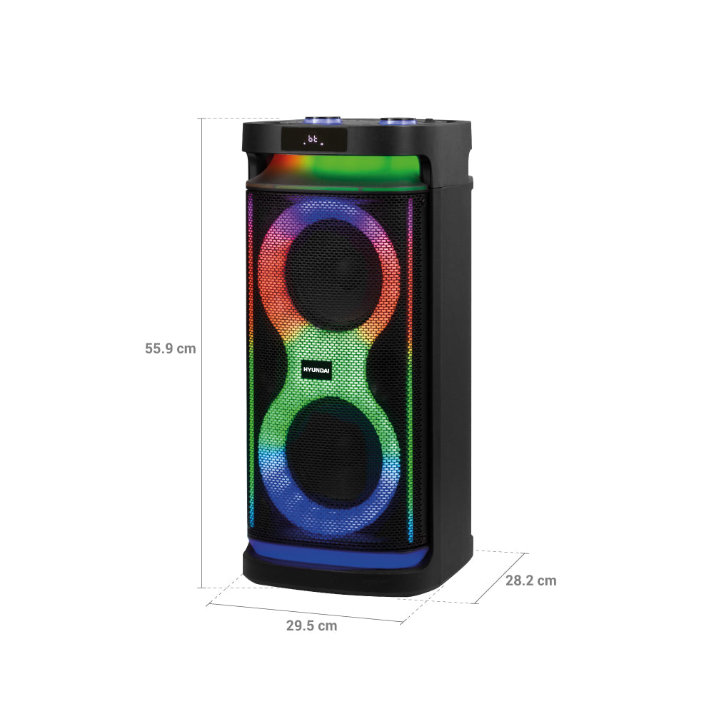 Parlante HYUNDAI luces party 150 Watts / Rms