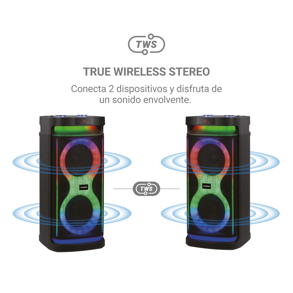 Parlante HYUNDAI luces party 150 Watts/Rms